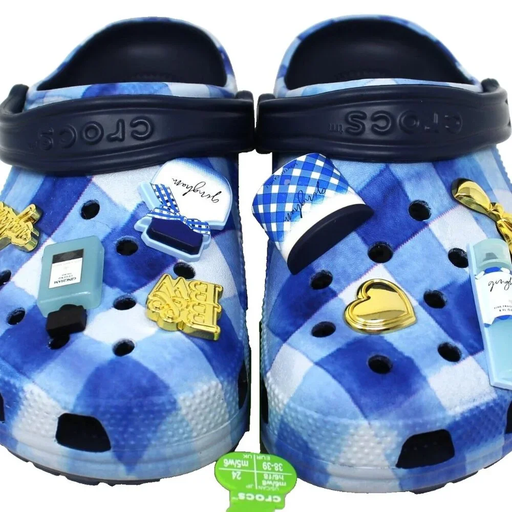 Bath & Body Works CROCS Limited Edition Gingham Scented Jibbitz Charms M5/W7 NEW - Picture 3 of 4